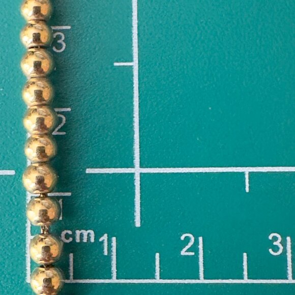 Vtg Lauren Ralph Lauren RL Gold Tone Metal Bead Ball Toggle Necklace - Picture 6 of 7